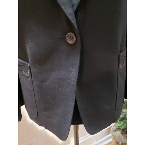 DIANA Women's Black Long Sleeve Single Breasted One Button Blazer Jacket Size M - Picture 4 of 12